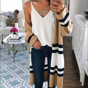 Topshop Striped Colorblock Cardigan